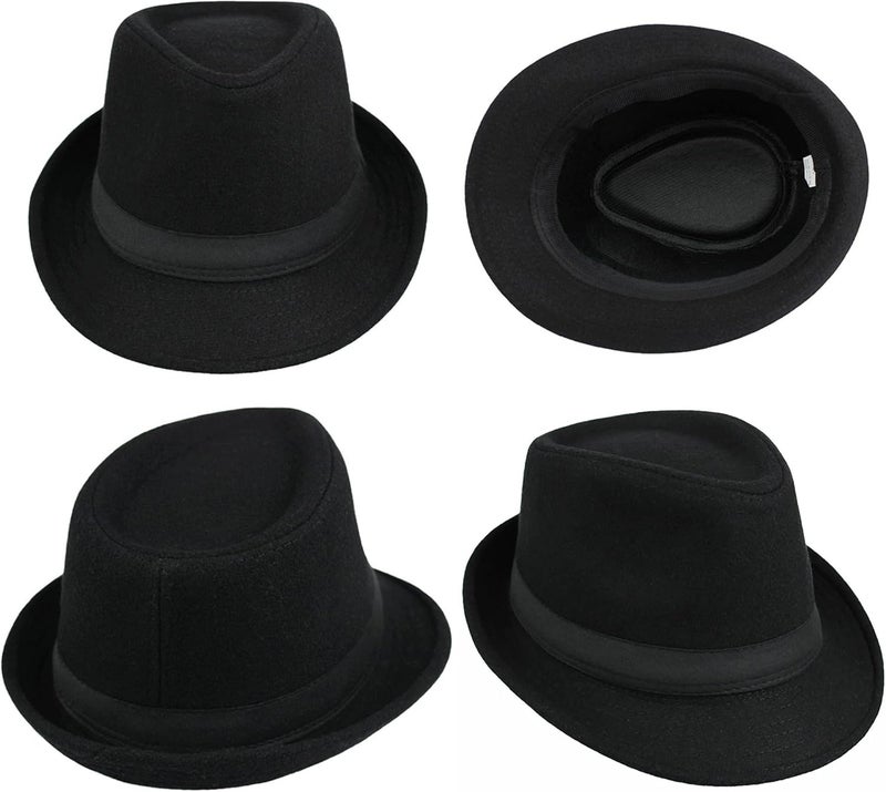 FGSS Kids-Boys Classic Panama-Fedora-Hat Trilby Manhattan-Structured Jazz Wool Cap 2-6Yrs - Image 5